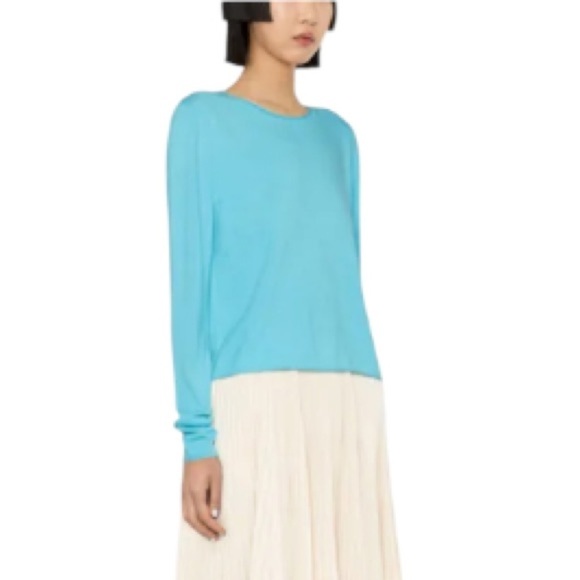 Lisa Yang Ida Cashmere Sweater NWT Amalfi Blue Organic Cashmere - Picture 12 of 13